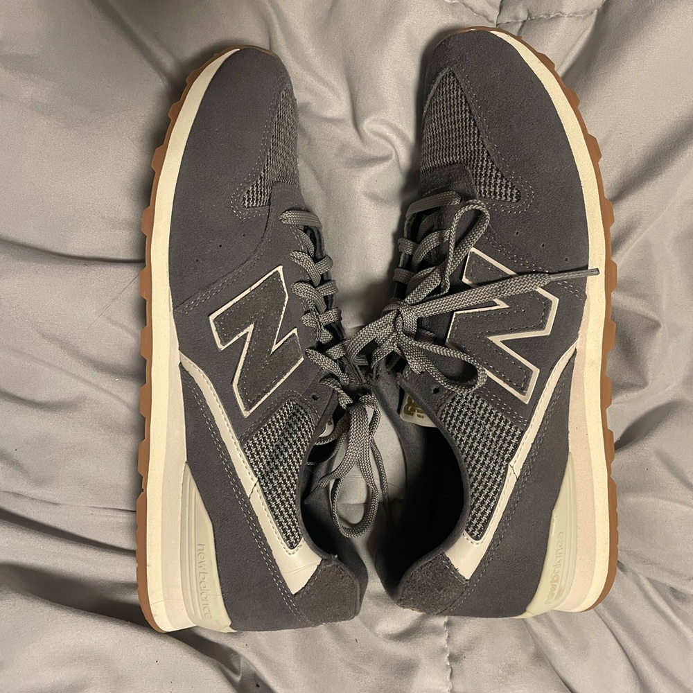 New Balance Gray and White Houndstooth Sneakers
